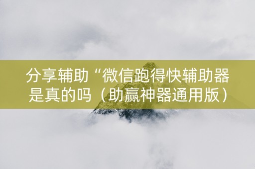分享辅助“微信跑得快辅助器是真的吗（助赢神器通用版）
