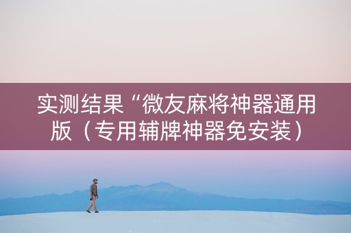 实测结果“微友麻将神器通用版（专用辅牌神器免安装）