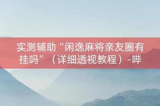 实测辅助“闲逸麻将亲友圈有挂吗”（详细透视教程）-哔哩哔哩