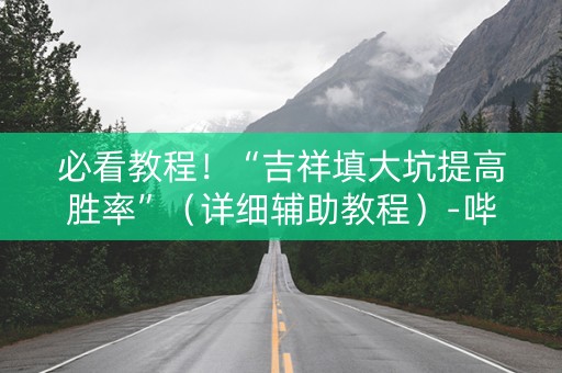 必看教程！“吉祥填大坑提高胜率”（详细辅助教程）-哔哩哔哩