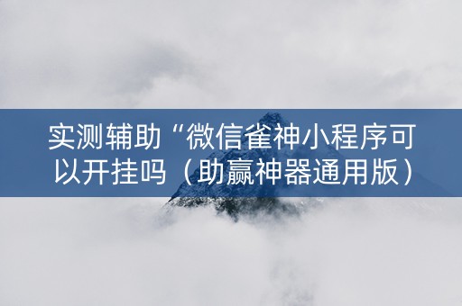 实测辅助“微信雀神小程序可以开挂吗（助赢神器通用版）