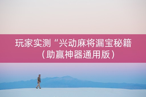 玩家实测“兴动麻将漏宝秘籍（助赢神器通用版）