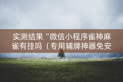 实测结果“微信小程序雀神麻雀有挂吗（专用辅牌神器免安装）