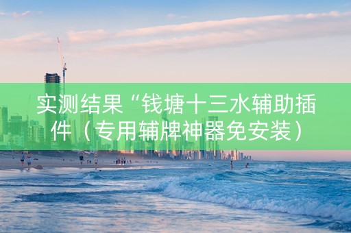 实测结果“钱塘十三水辅助插件（专用辅牌神器免安装）