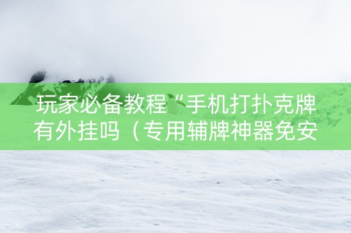玩家必备教程“手机打扑克牌有外挂吗（专用辅牌神器免安装）