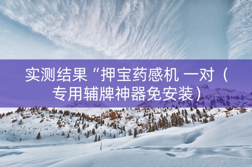 实测结果“押宝药感机 一对（专用辅牌神器免安装）