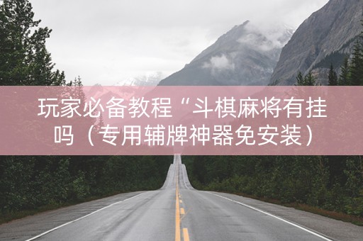 玩家必备教程“斗棋麻将有挂吗（专用辅牌神器免安装）