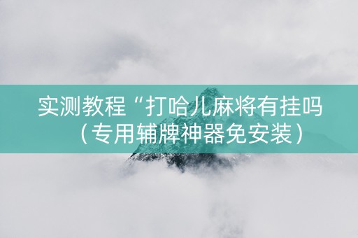 实测教程“打哈儿麻将有挂吗（专用辅牌神器免安装）