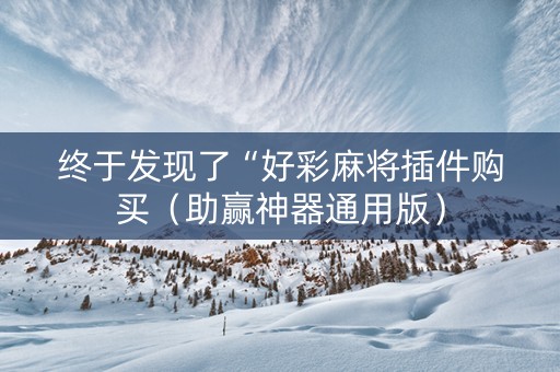终于发现了“好彩麻将插件购买（助赢神器通用版）