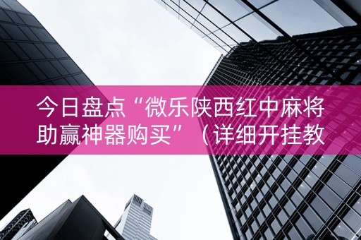 今日盘点“微乐陕西红中麻将助赢神器购买”（详细开挂教程）-哔哩哔哩