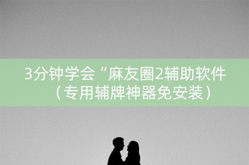 3分钟学会“麻友圈2辅助软件（专用辅牌神器免安装）