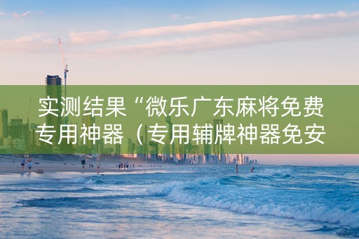 实测结果“微乐广东麻将免费专用神器（专用辅牌神器免安装）