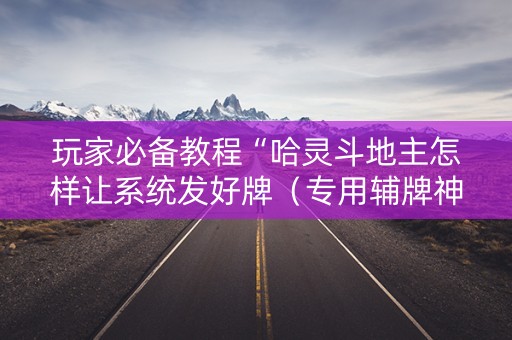 玩家必备教程“哈灵斗地主怎样让系统发好牌（专用辅牌神器免安装）