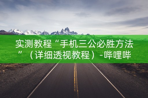 实测教程“手机三公必胜方法”（详细透视教程）-哔哩哔哩