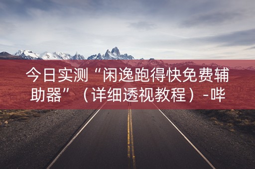 今日实测“闲逸跑得快免费辅助器”（详细透视教程）-哔哩哔哩