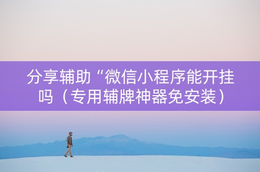 分享辅助“微信小程序能开挂吗（专用辅牌神器免安装）