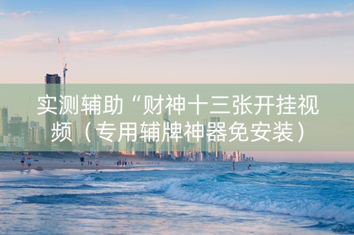实测辅助“财神十三张开挂视频（专用辅牌神器免安装）