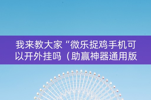我来教大家“微乐捉鸡手机可以开外挂吗（助赢神器通用版）