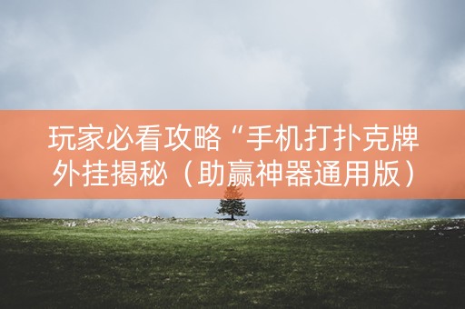 玩家必看攻略“手机打扑克牌外挂揭秘（助赢神器通用版）