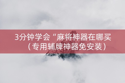 3分钟学会“麻将神器在哪买（专用辅牌神器免安装）
