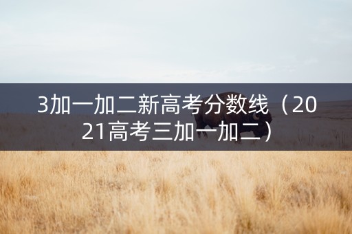 3加一加二新高考分数线（2021高考三加一加二）