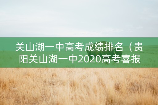 关山湖一中高考成绩排名（贵阳关山湖一中2020高考喜报）