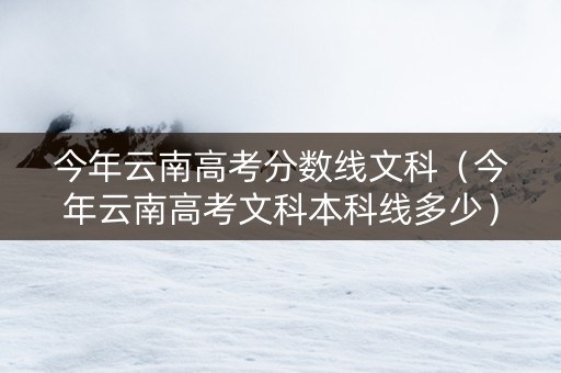 今年云南高考分数线文科（今年云南高考文科本科线多少）