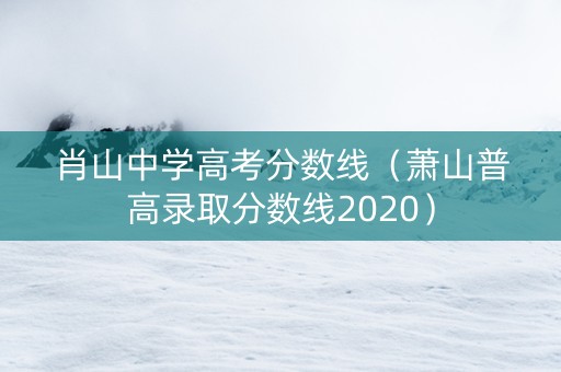 肖山中学高考分数线（萧山普高录取分数线2020）