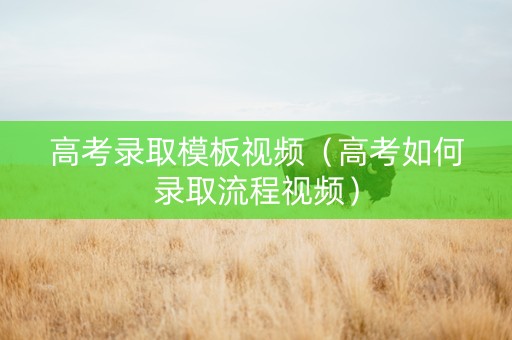 高考录取模板视频（高考如何录取流程视频）