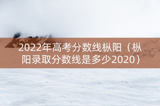 2022年高考分数线枞阳（枞阳录取分数线是多少2020）