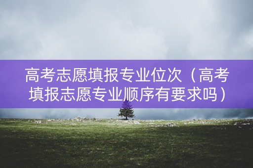 高考志愿填报专业位次（高考填报志愿专业顺序有要求吗）