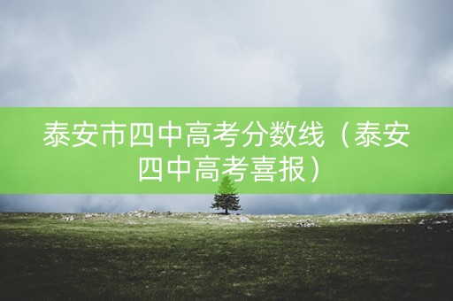 泰安市四中高考分数线（泰安四中高考喜报）