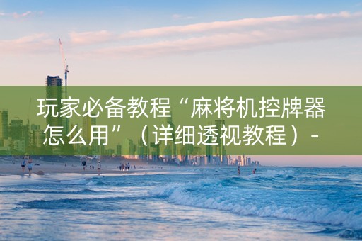 玩家必备教程“麻将机控牌器怎么用”（详细透视教程）-哔哩哔哩