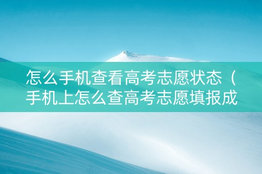 怎么手机查看高考志愿状态（手机上怎么查高考志愿填报成功）