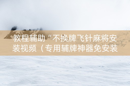 教程辅助“不换牌飞针麻将安装视频（专用辅牌神器免安装）