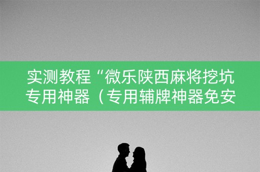 实测教程“微乐陕西麻将挖坑专用神器（专用辅牌神器免安装）