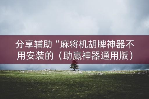 分享辅助“麻将机胡牌神器不用安装的（助赢神器通用版）