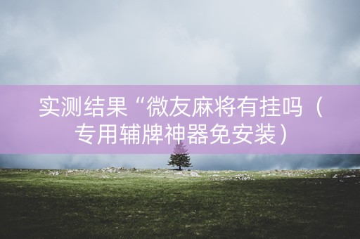 实测结果“微友麻将有挂吗（专用辅牌神器免安装）