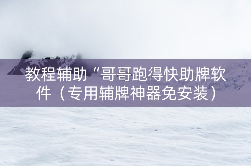 教程辅助“哥哥跑得快助牌软件（专用辅牌神器免安装）