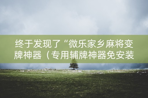 终于发现了“微乐家乡麻将变牌神器（专用辅牌神器免安装）
