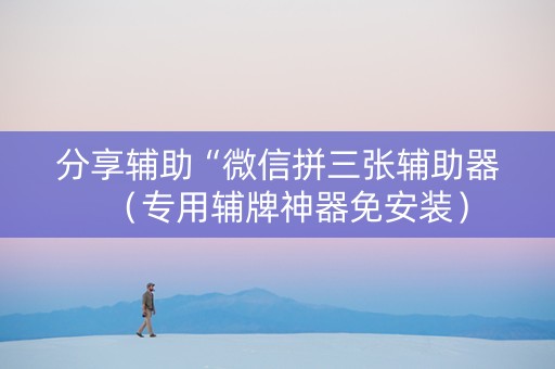 分享辅助“微信拼三张辅助器（专用辅牌神器免安装）
