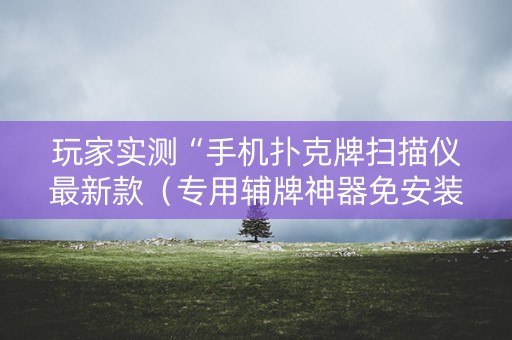 玩家实测“手机扑克牌扫描仪最新款（专用辅牌神器免安装）