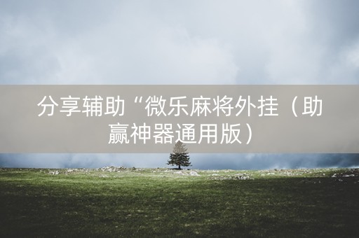 分享辅助“微乐麻将外挂（助赢神器通用版）