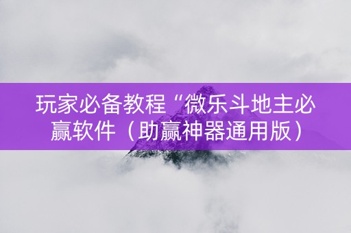 玩家必备教程“微乐斗地主必赢软件（助赢神器通用版）