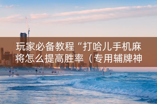 玩家必备教程“打哈儿手机麻将怎么提高胜率（专用辅牌神器免安装）
