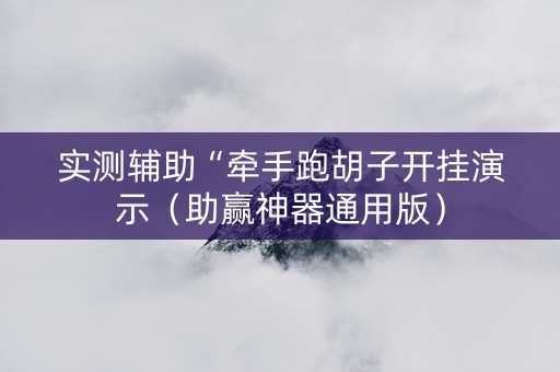 实测辅助“牵手跑胡子开挂演示（助赢神器通用版）