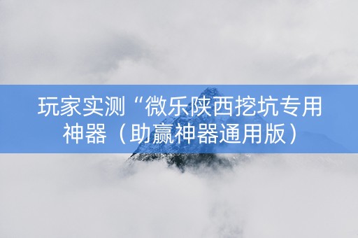 玩家实测“微乐陕西挖坑专用神器（助赢神器通用版）
