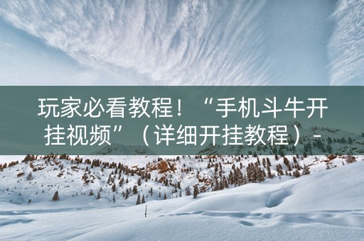 玩家必看教程！“手机斗牛开挂视频”（详细开挂教程）-哔哩哔哩