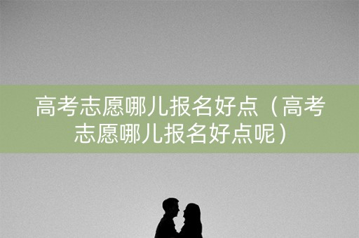 高考志愿哪儿报名好点（高考志愿哪儿报名好点呢）