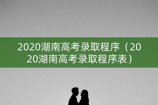 2020湖南高考录取程序（2020湖南高考录取程序表）